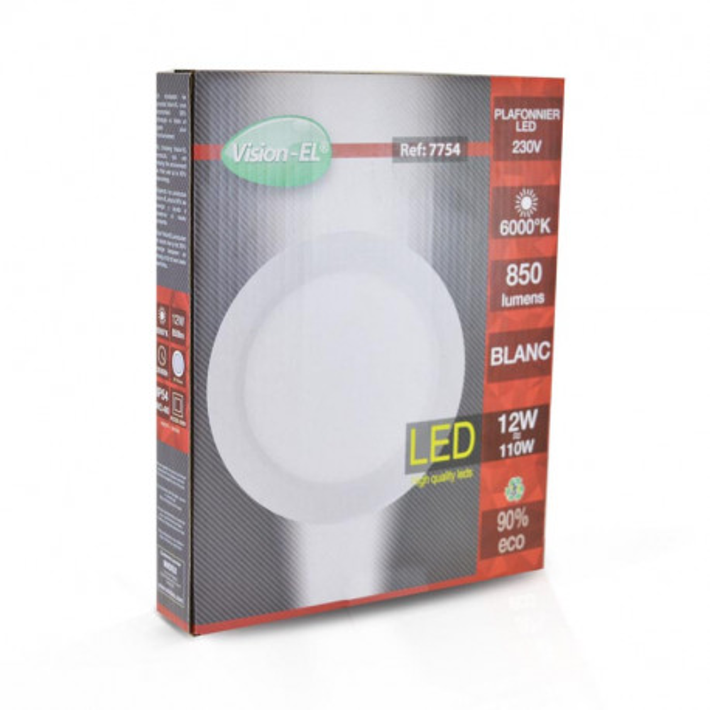 PLAF D170 12W 6000K ALU BLC
